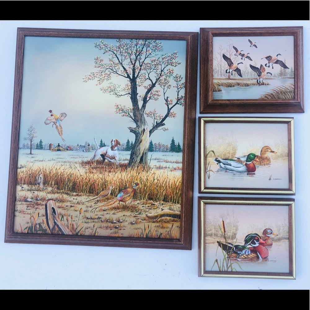 4 Original C. Carson Signed Oil Paintings
